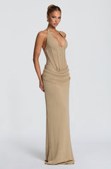 Neeka Maxi Dress - Beige