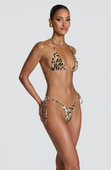 Suki Triangle Bikini Top - Leopard Print