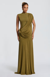 Mireya Maxi Dress - Deep Olive