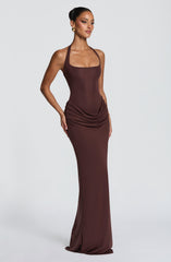 Sharona Maxi Dress - Plum Brown