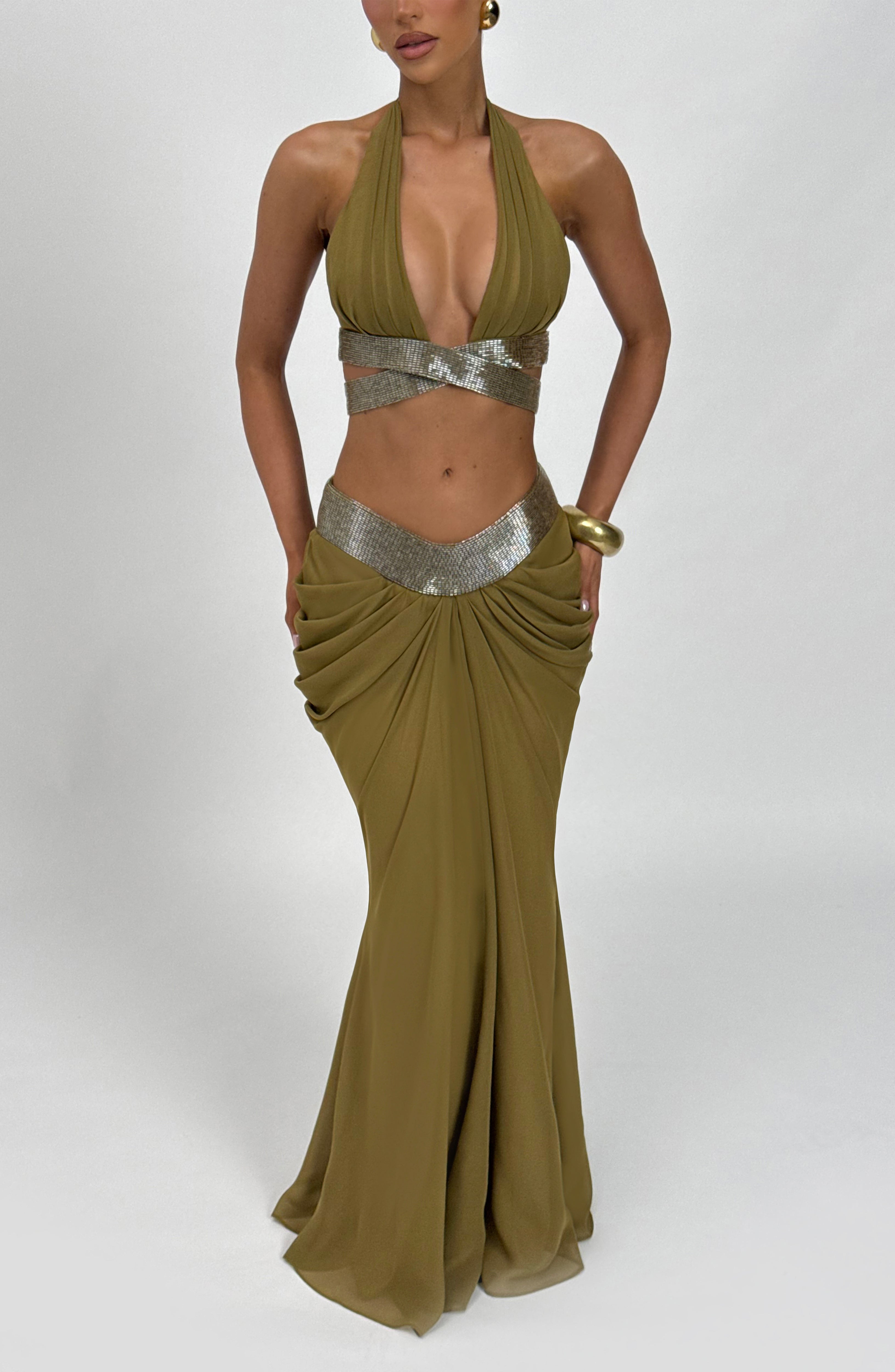 Sophie Maxi Skirt - Deep Olive