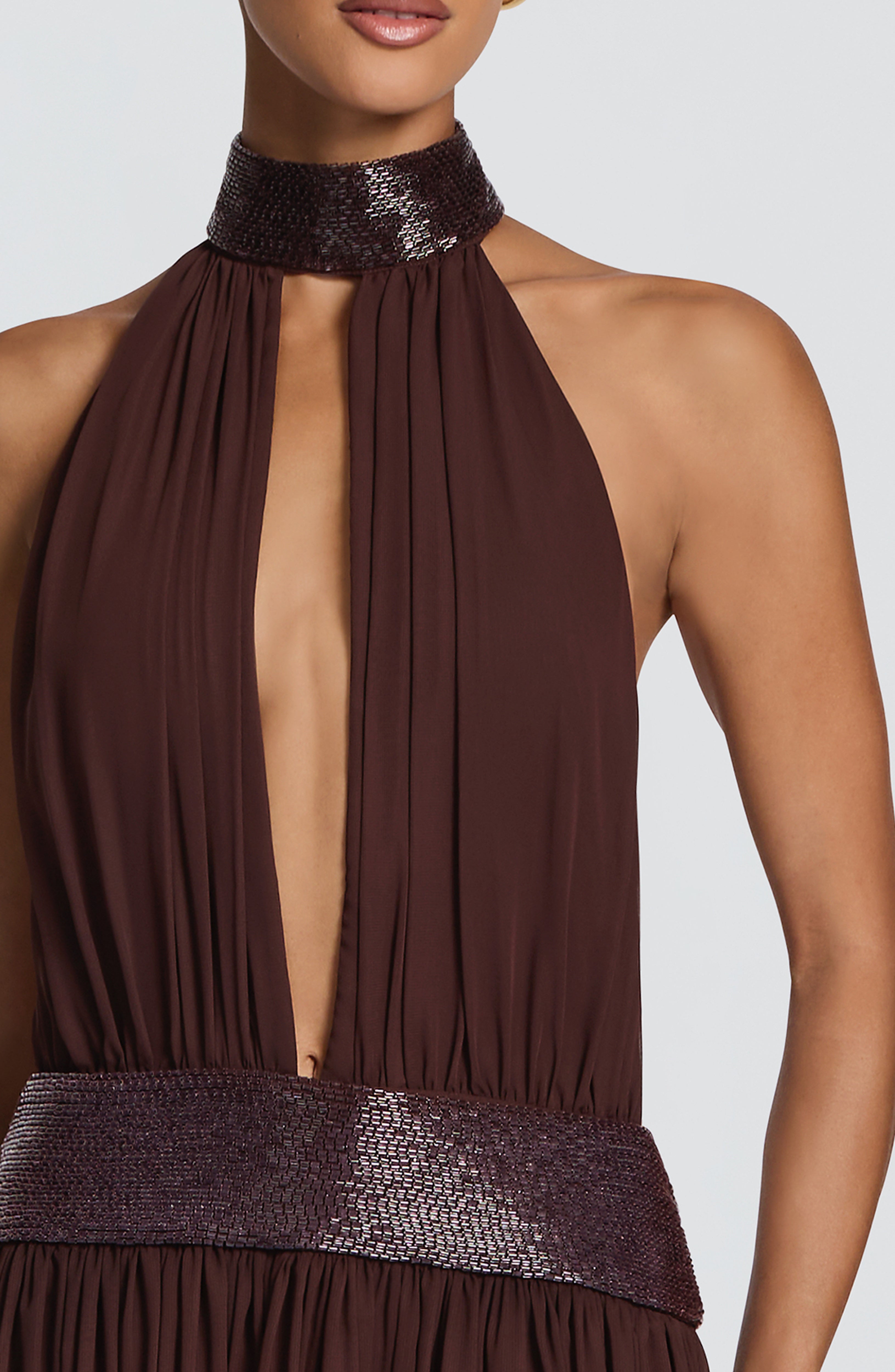 Rosalina Maxi Dress - Plum Brown