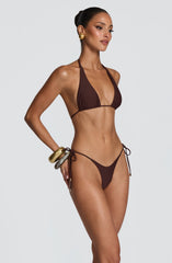 Pietra Triangle Bikini Top - Plum Brown
