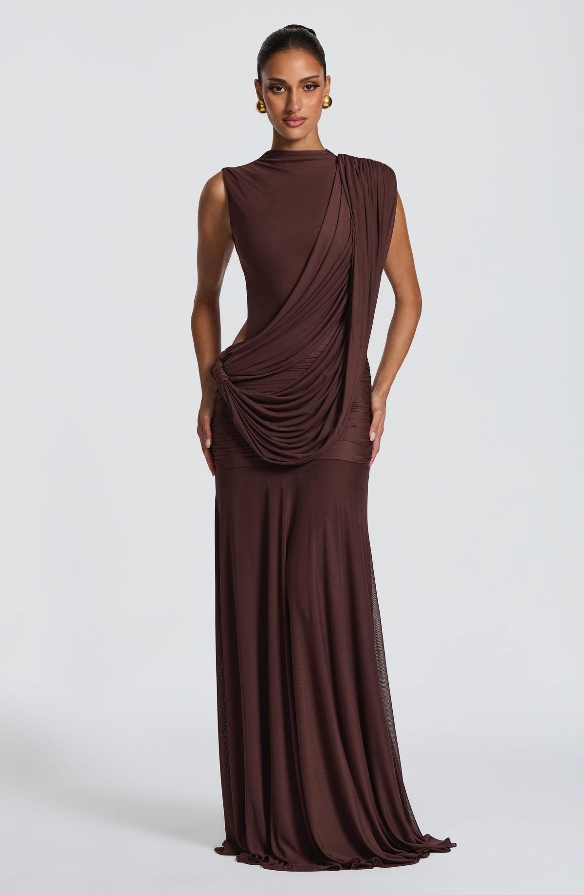Mireya Maxi Dress - Plum Brown