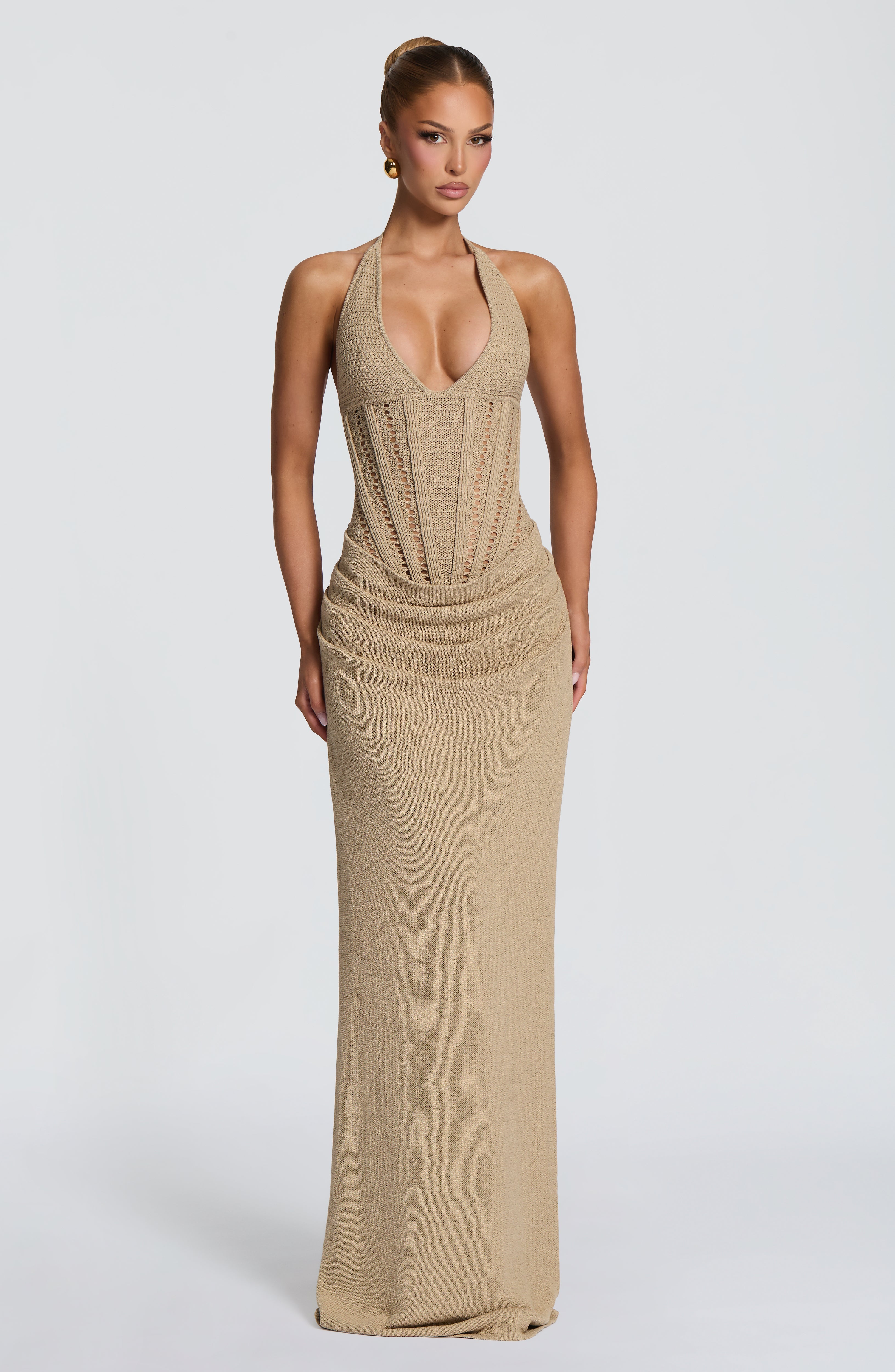 Neeka Maxi Dress - Beige