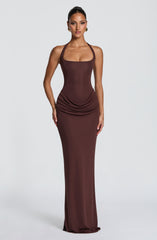 Sharona Maxi Dress - Plum Brown