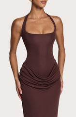 Sharona Maxi Dress - Plum Brown