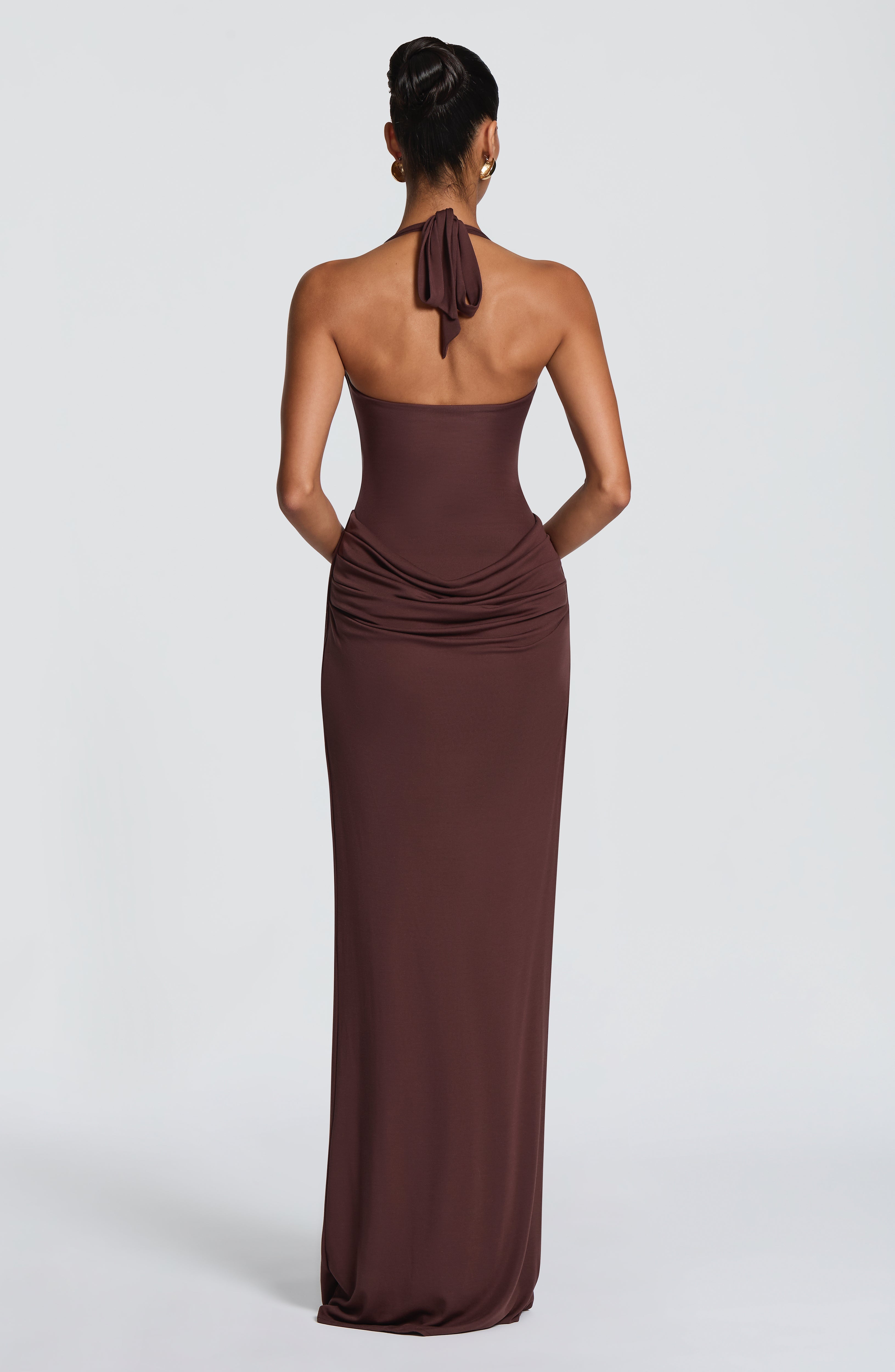 Sharona Maxi Dress - Plum Brown