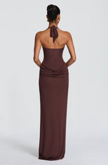 Sharona Maxi Dress - Plum Brown