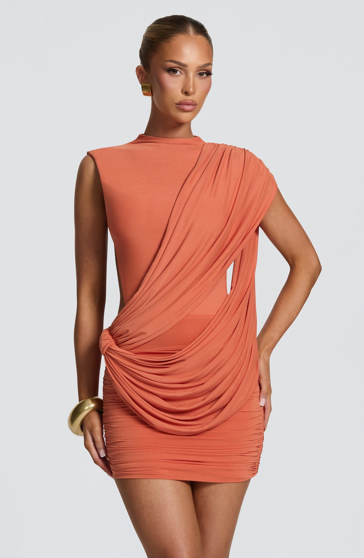 Mireya Mini Dress - Burnt Orange